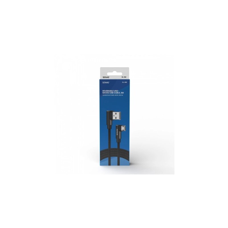 CABLE REVERSIBLE USB SAVIO MICRO A USB A 1M CL 161 CABLE REVERSIBLE USB SAVIO MICRO A USB A 1M CL 161