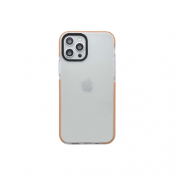 FUNDA QCHARX TRANSPARENTE IPHONE 16E NARANJA