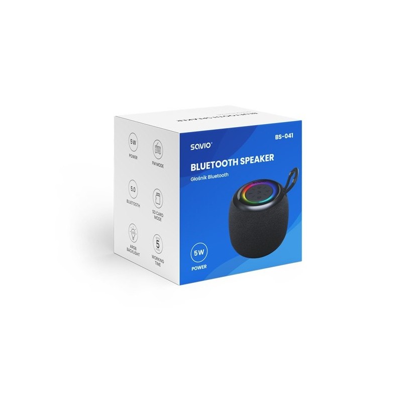 ALTAVOZ BLUETOOTH 50 5W NEGRO SAVIO BS 041 ALTAVOZ BLUETOOTH 50 5W NEGRO SAVIO BS 041