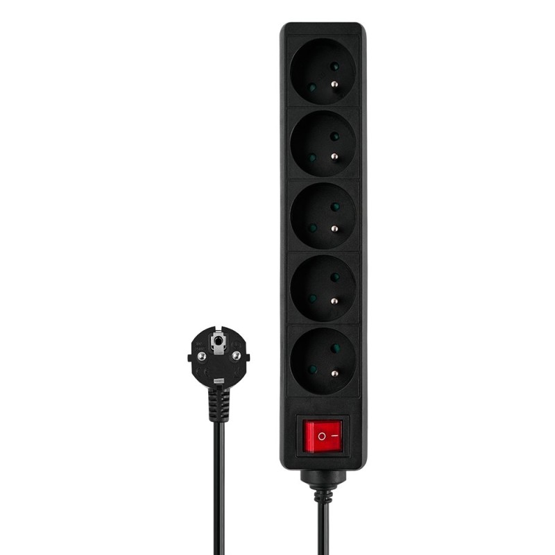 REGLETA DE 5 ENCHUFES 3M NEGRO SAVIO LZ 01