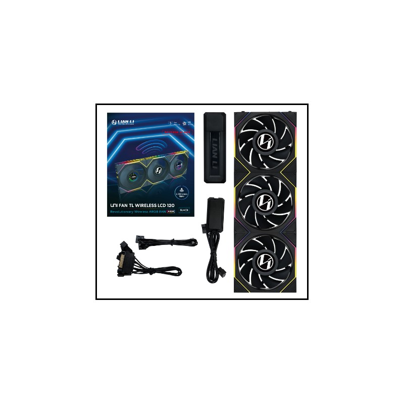 VENTILADOR 120X120 LIAN LI UNIFANTL LCD WIRELESS BLACK R VENTILADOR 120X120 LIAN LI UNIFANTL LCD WIRELESS BLACK R