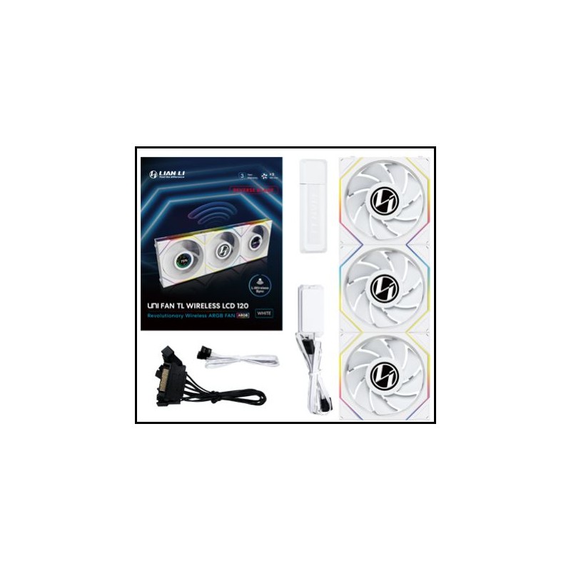 VENTILADOR 120X120 LIAN LI UNIFANTL LCD WIRELESS WHITE R VENTILADOR 120X120 LIAN LI UNIFANTL LCD WIRELESS WHITE R