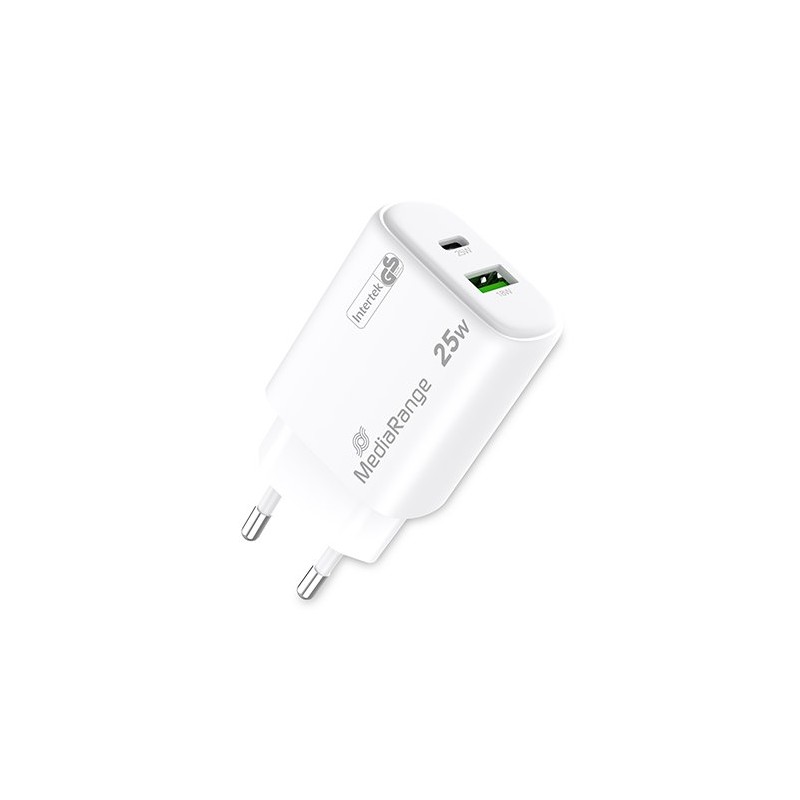 CARGADOR MEDIARANGE DUAL USB A Y USB C 25W CARGADOR MEDIARANGE DUAL USB A Y USB C 25W