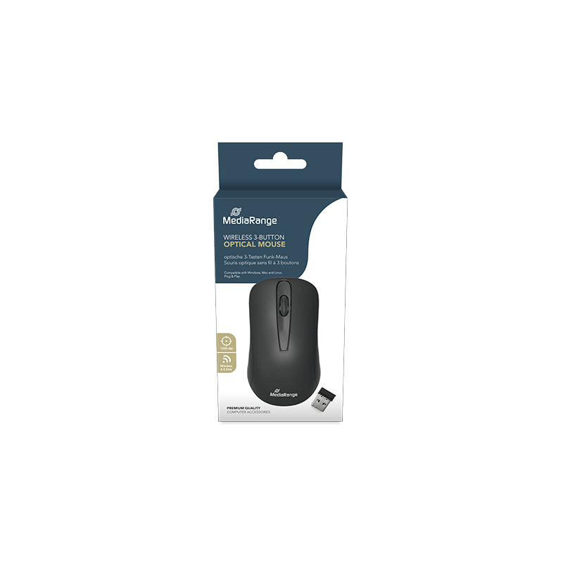 RATON OPTICO MEDIARANGE MROS209 WIRELESS BK GREY