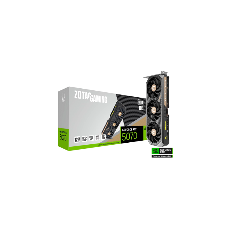 TARJETA GRaFICA ZOTAC RTX 5070 SOLID OC 12GB