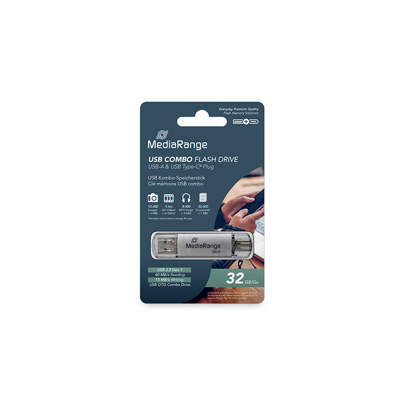 PENDRIVE COMBO 64GB USB 32 MEDIARANGE PENDRIVE COMBO 64GB USB 32 MEDIARANGE