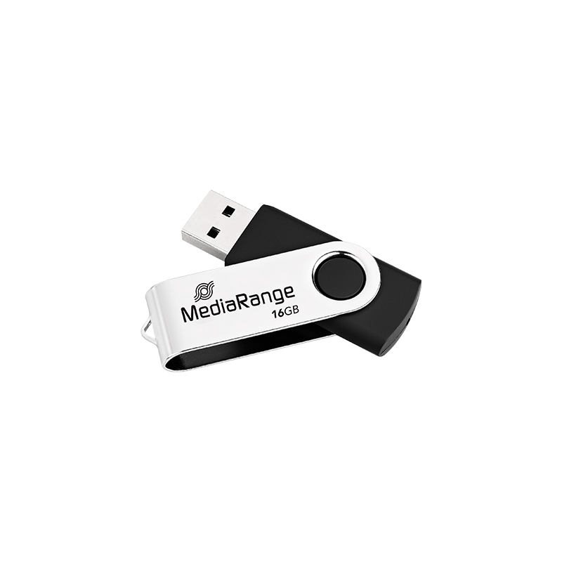 PENDRIVE 16GB USB 20 MEDIARANGE SILVER BLACK PENDRIVE 16GB USB 20 MEDIARANGE SILVER BLACK