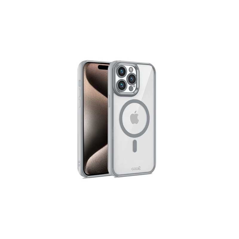 FUNDA COOL IPHONE 15 PRO MAX MAG PLATA FUNDA COOL IPHONE 15 PRO MAX MAG PLATA