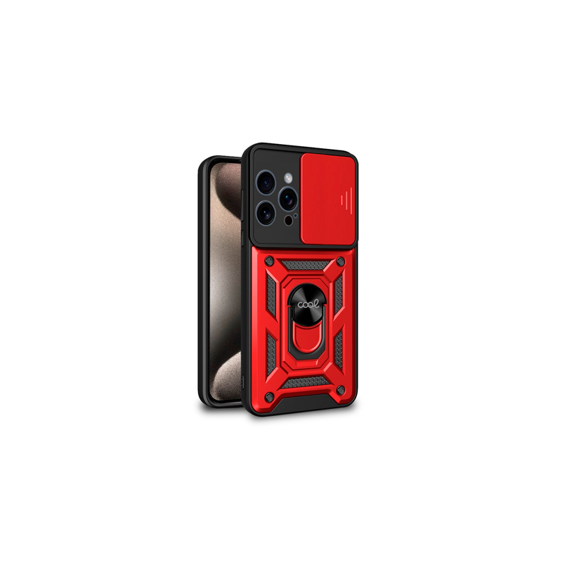 FUNDA COOL IPHONE 15 PRO MAX HARD RING ROJO FUNDA COOL IPHONE 15 PRO MAX HARD RING ROJO