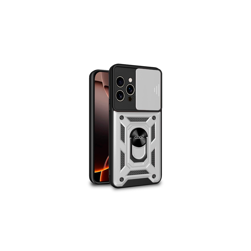 FUNDA COOL IPHONE 16 PRO MAX HARD RING PLATA FUNDA COOL IPHONE 16 PRO MAX HARD RING PLATA
