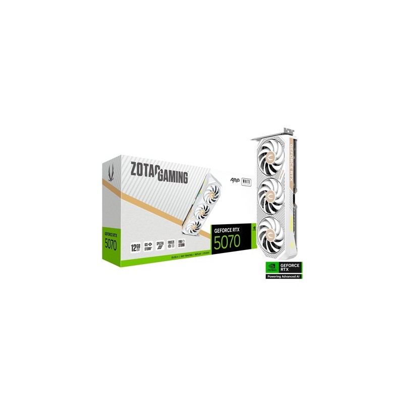 TARJETA GRaFICA ZOTAC RTX 5070 AMP 12GB GDDR7 WHITE