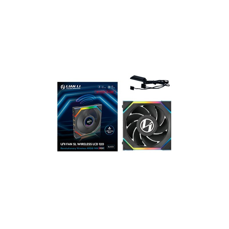 VENTILADOR 120X125 LIAN LI UNIFAN SL WIRELESS LCD RV BK VENTILADOR 120X125 LIAN LI UNIFAN SL WIRELESS LCD RV BK