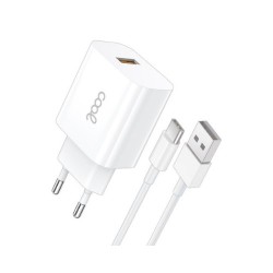 CARGADOR COOL USB C 12W 24 AMP WHITE CABLE 12M