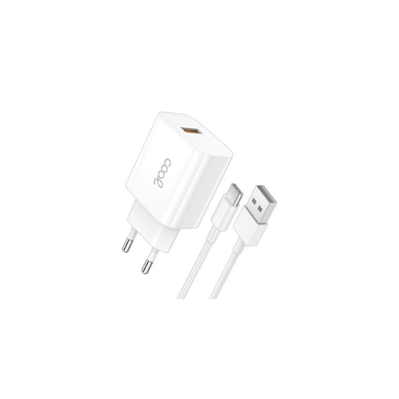 CARGADOR COOL USB C 12W 24 AMP WHITE CABLE 12M CARGADOR COOL USB C 12W 24 AMP WHITE CABLE 12M