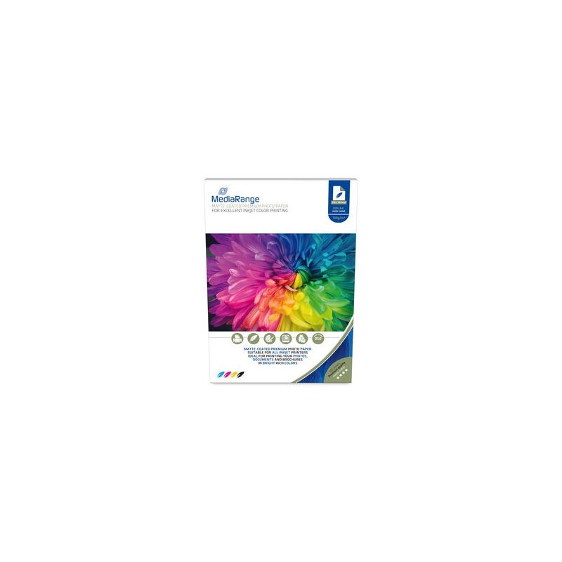 PAPEL FOTOGRAFICO MEDIARANGE MRINK101 A4 MATE PAPEL FOTOGRAFICO MEDIARANGE MRINK101 A4 MATE
