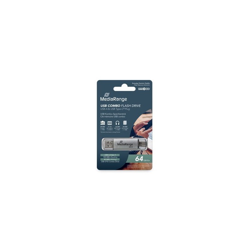 PENDRIVE COMBO 64GB USB 32 MEDIARANGE HIGH P PENDRIVE COMBO 64GB USB 32 MEDIARANGE HIGH P