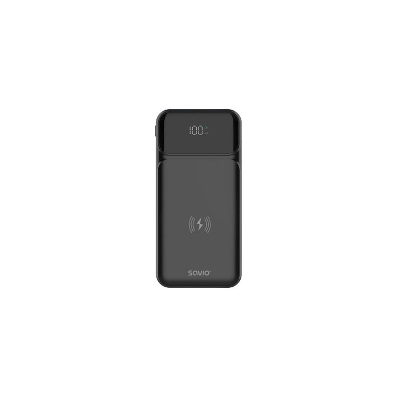 POWERBANK SAVIO BA 09 10000MAH QI CHARGING BLACK
